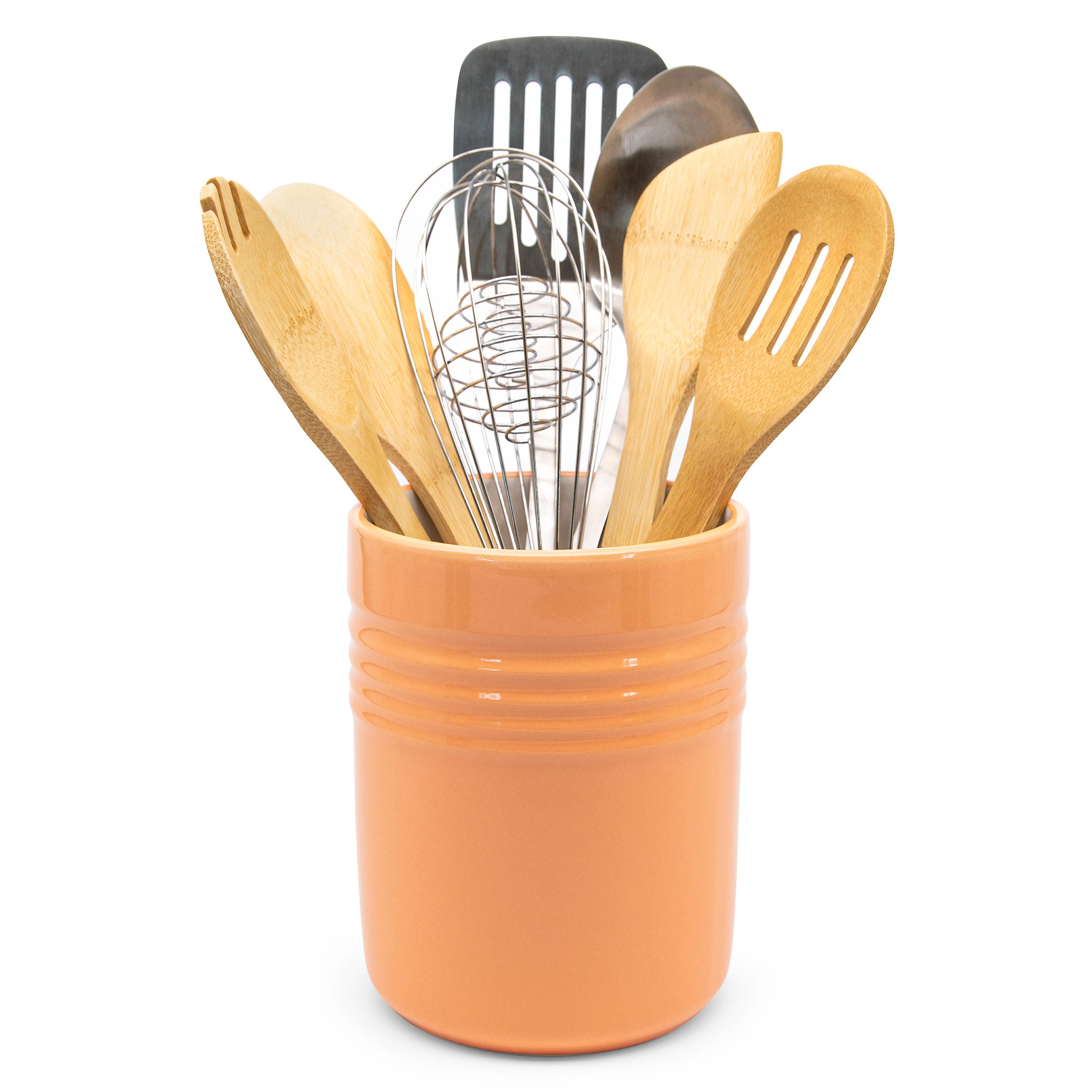 Ceramic Utensil Crock Coral